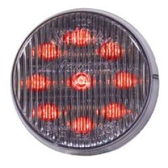 2" ROUND CLEARANCE CLEAR LENS, RED - 9 LED